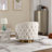 Luxury Velvet Barrel Accent Chair - 360° Swivel Round Base With Gold Finish -Tufted Back & Armrests - Oversized Statement Chair For Living Room, Lounge-1671225406