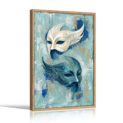 Ensemble de 1 tableau sur toile représentant un masque