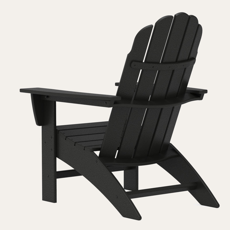POLYWOOD Vineyard Curveback Resin Adirondack Chair, Black