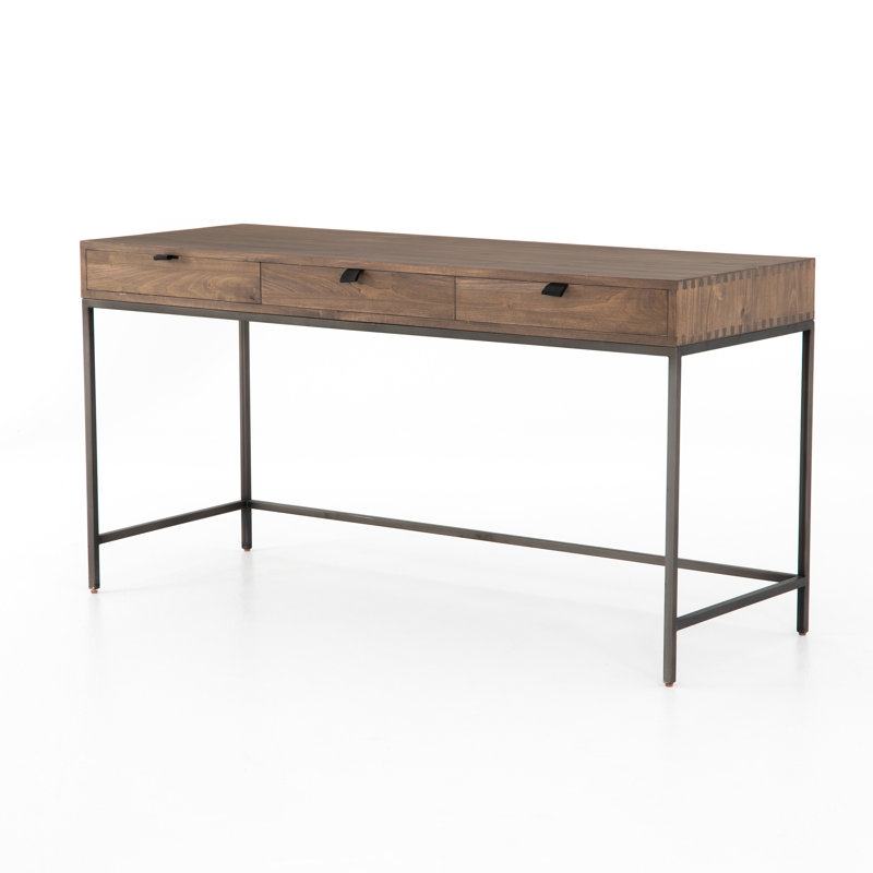 Bureau d'écriture en bois massif Loki, Peuplier auburn