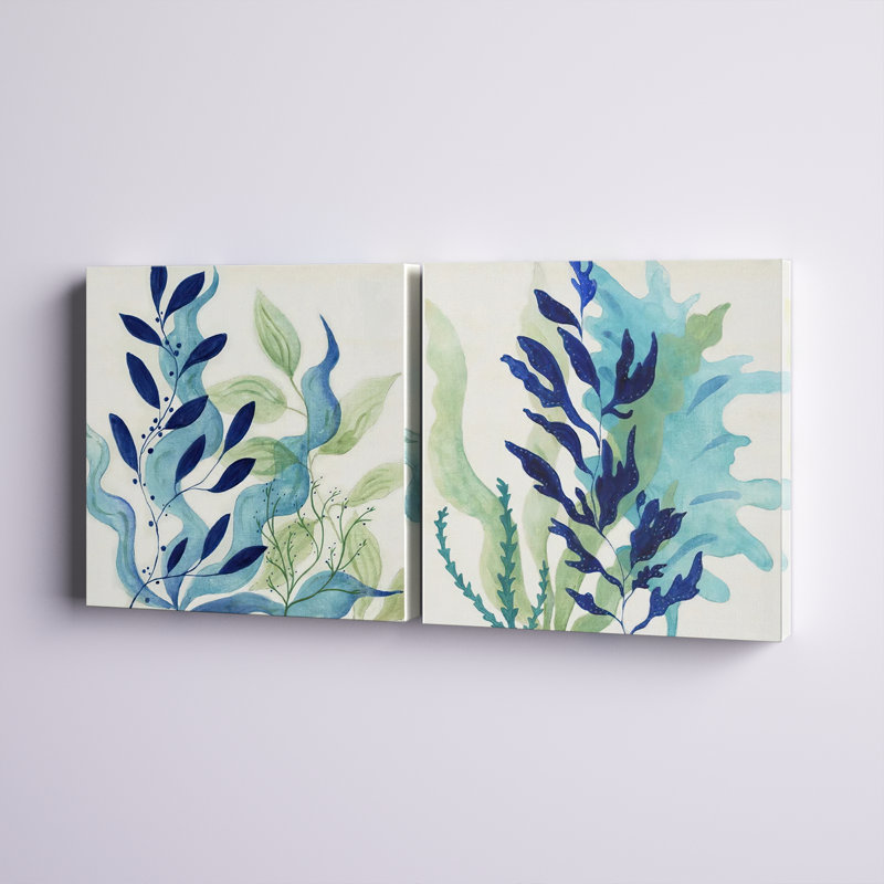 Pamila corail - ensemble de 2 reproductions d'art sur toile tendue, H 24 po x l 48 po x P 1 po