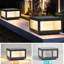 Luminaire de plafond à DEL 12 po à énergie solaire noir - Lampe de terrasse et de poteau de clôture pour l'extérieur - imperméable, éclairage automatique Dusk To Dawn |  Idée de cadeau