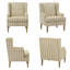 Fauteuil à oreilles rembourré en tissu 29 po avec pieds en bois massif Decker-135709692