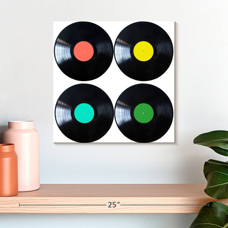 Abarca Colorful Vinyl Discs, 16" H x 16" W