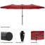 Très grand parasol d'extérieur - double abat-jour de patio de 15 pi avec manivelle pour meubles d'extérieur, terrasse, cour ou piscine Pure Garden (rouge)-1494703206