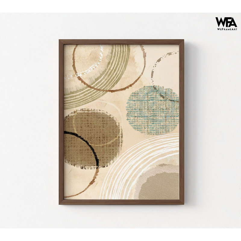 Reproduction de cercles de tons terreux, impressions murales rondes encadrées, impressions murales circulaires, art mural Mid Century, art mural encadré, art mural surdimensionné