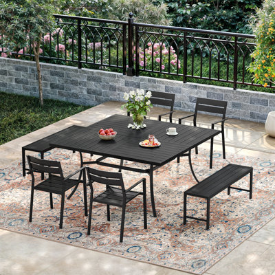 Ensemble repas carré 59,1 "avec banc