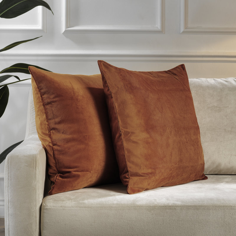 Matte Velvet Pillow Cover, 14" x 14", 59 Spice