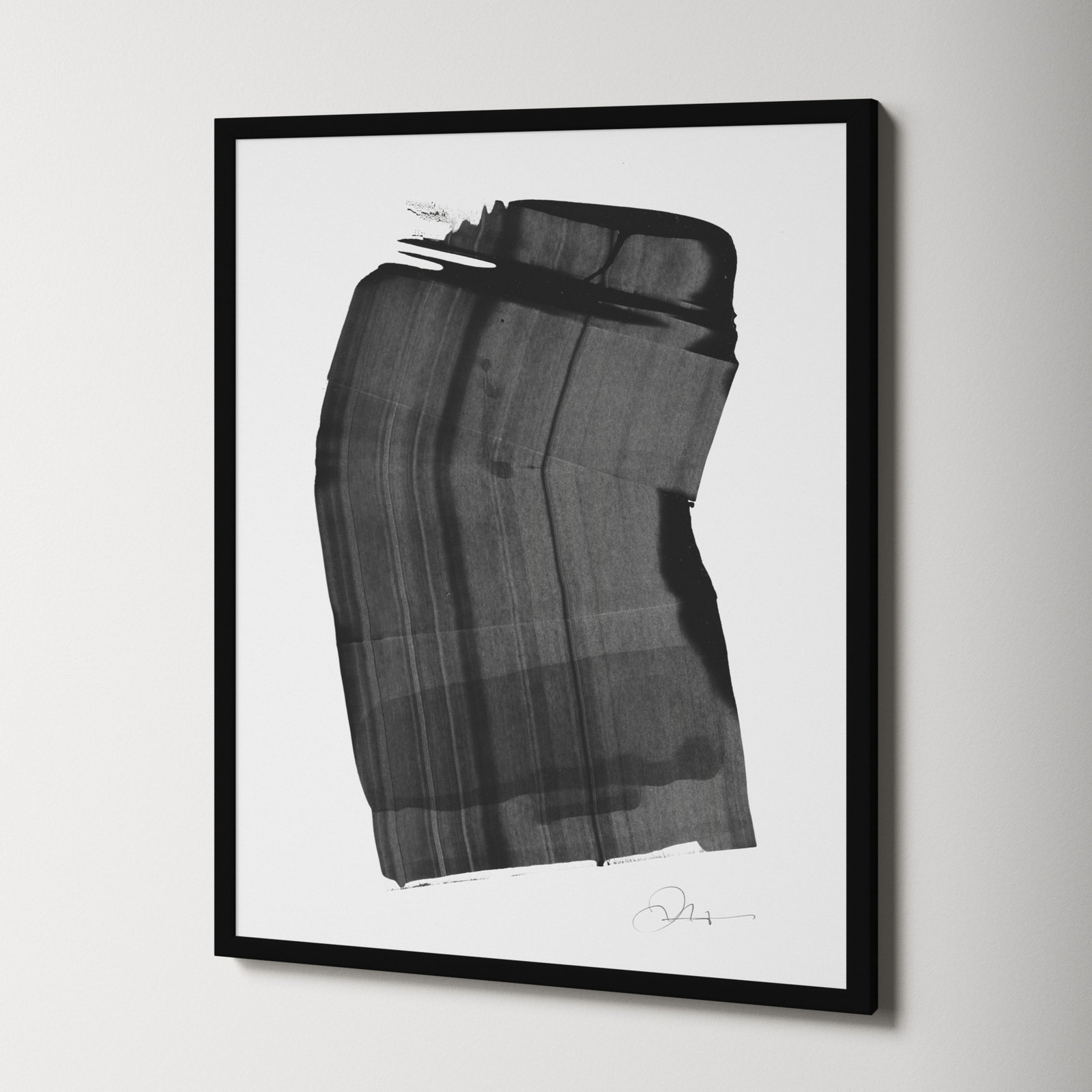 Brushstroke 1 by Jacques Pilon, Black, 38" H x 30" W x 1.25" D