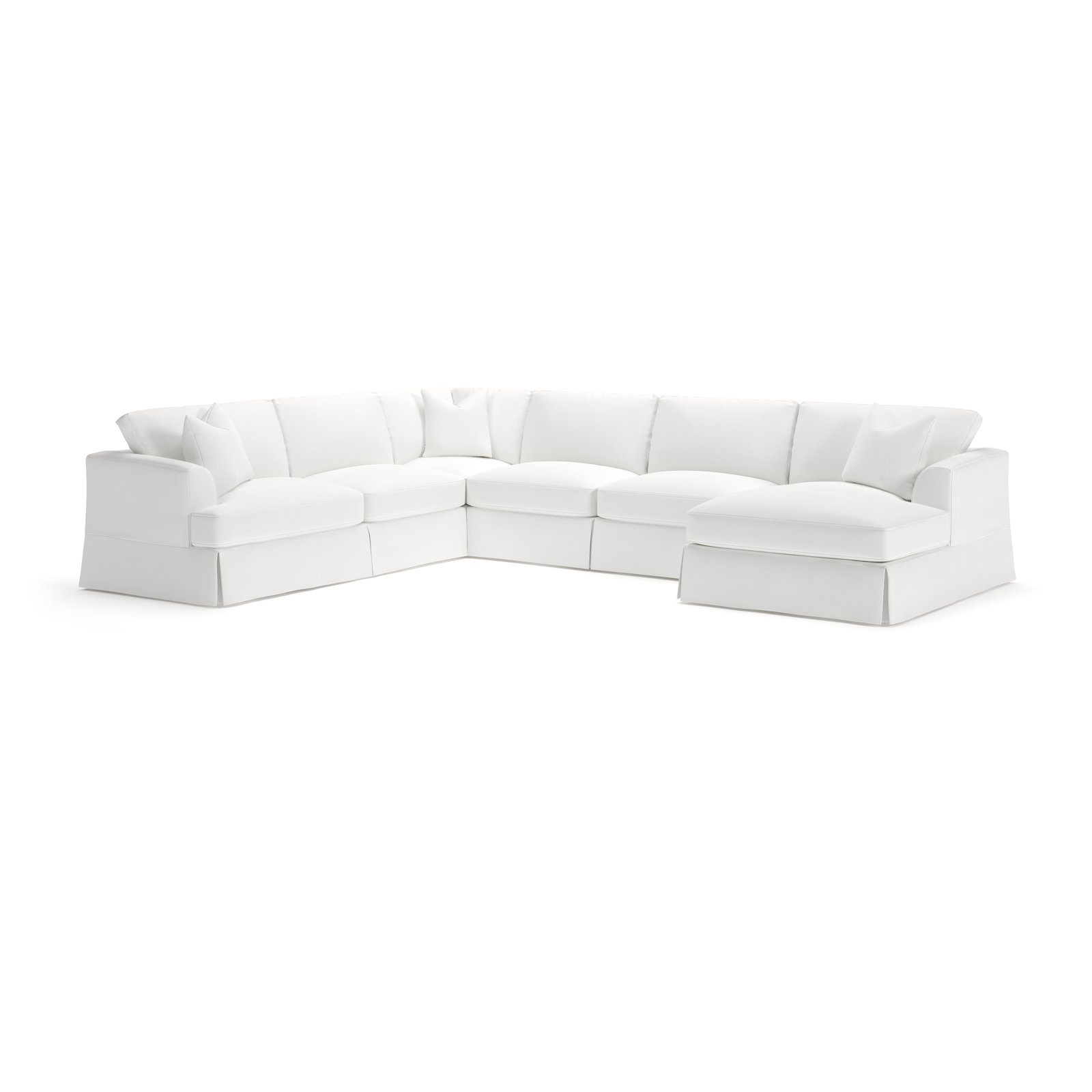 Lucia 151" W U-Shaped Sectional , Right Hand Facing, Bayou Off White Canvas
