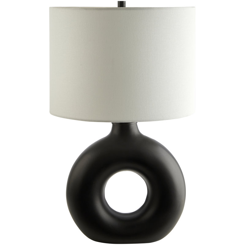 Lampe de table en céramique Roumel, Noir, noir, noir, noir