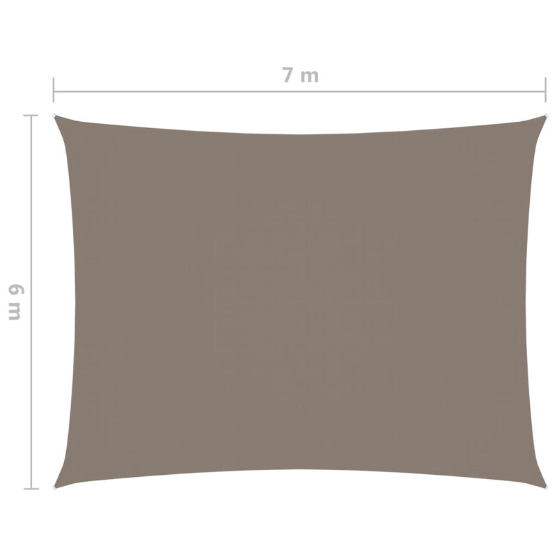 Waits Rectangular Shade Sail, 700cm W x 600cm L, Taupe