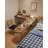 Solid Wood L-Shaped Desk with Floating Acrylic Legs-333371732