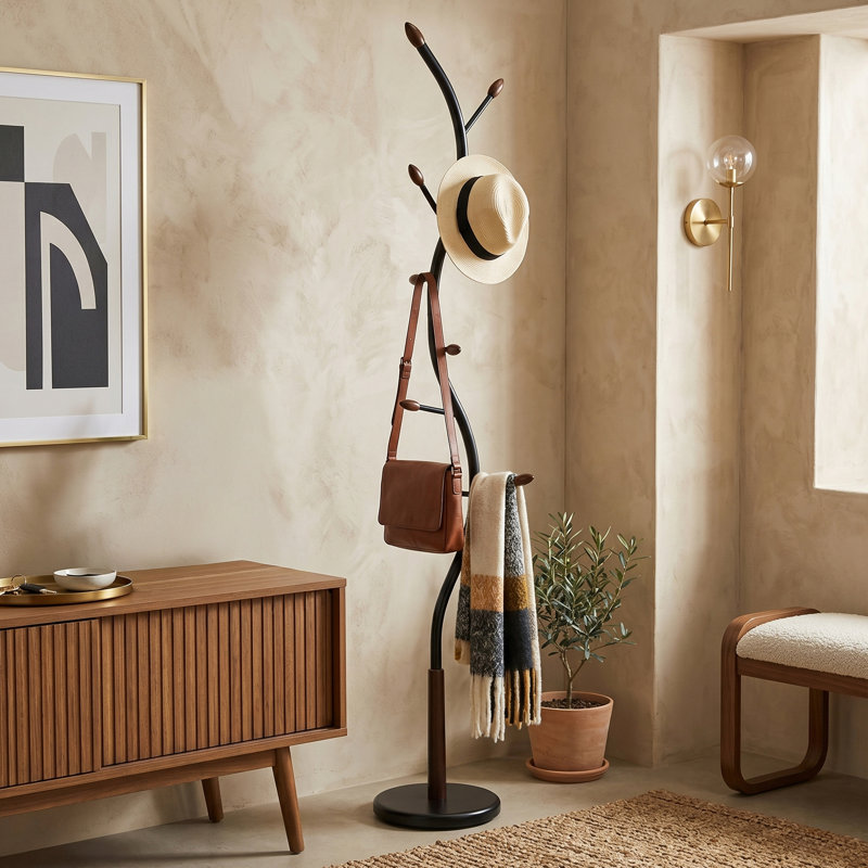 Gerlien Standing Coat Rack, Black