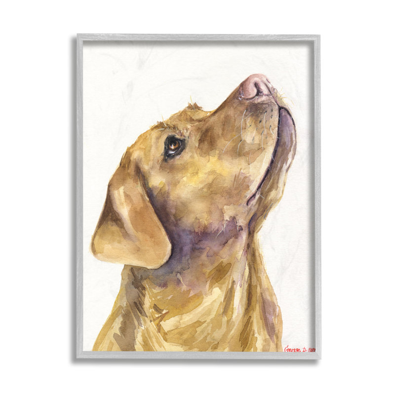 Portrait d'un chien jaune, H 20 po x l 16 po, Estampe numérique Farmhouse