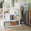 Lit mezzanine double en métal avec escalier et tablettes de rangement, garde-robe pour enfants / adolescents