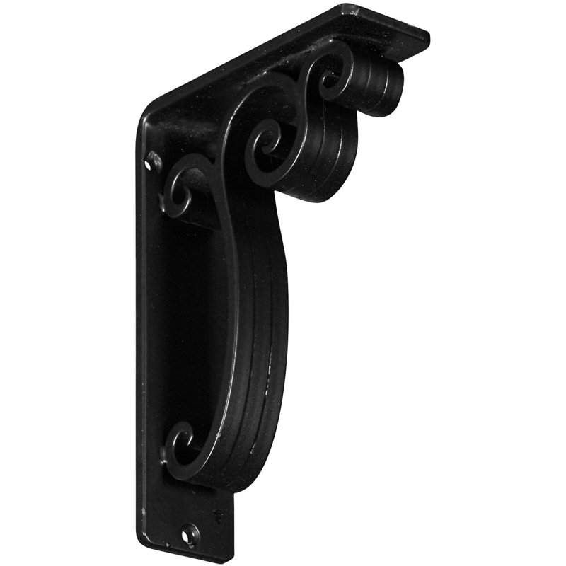 Avery Wrought Iron Bracket, 8" H x 2" W x 5.5" D, Black