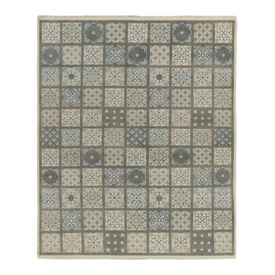 One-of-a-Kind Rectangle 8’2” X 9’11” No Wool, Silk Area Rug Gray