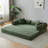 79" King-Size Futon Bed Corduroy Convertible Sleeper Sofa Floor Futon Couch With 2 Pillows - No Assembly Required-1191607240-1194771798