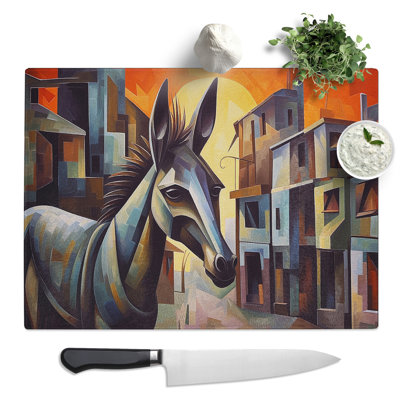 Donkey Art Deco  Glass Chopping Board