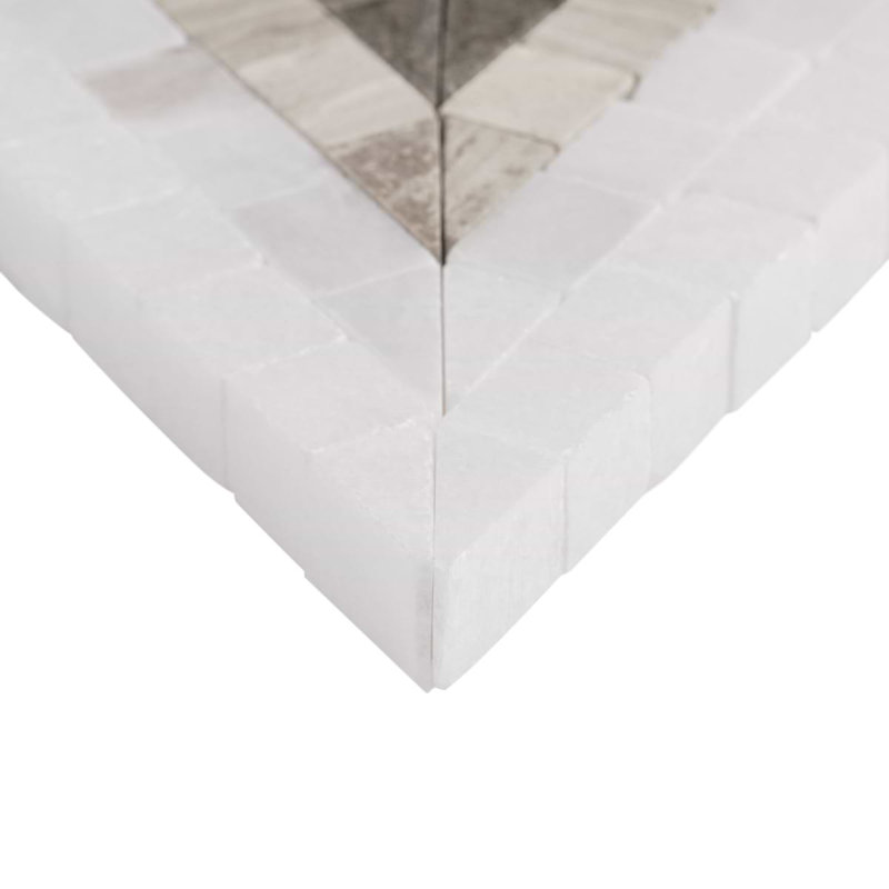 Ako 5" Triangle Marble Micro Mosaic Tile, Saint Laurent Brown