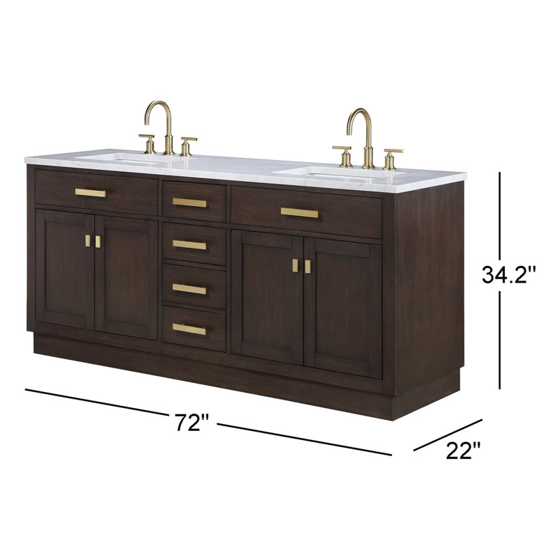 Ashanda 72'' W Single Vanity, Brown Oak