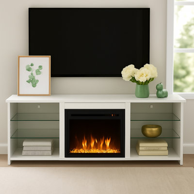 17 Stories Freestanding TV Stand Entertainment Center with 18" Fireplace