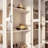 63"W Display Cabinet with Bluetooth LED Lights, 6 Shelves, 8 Drawers & Tempered Glass Doors