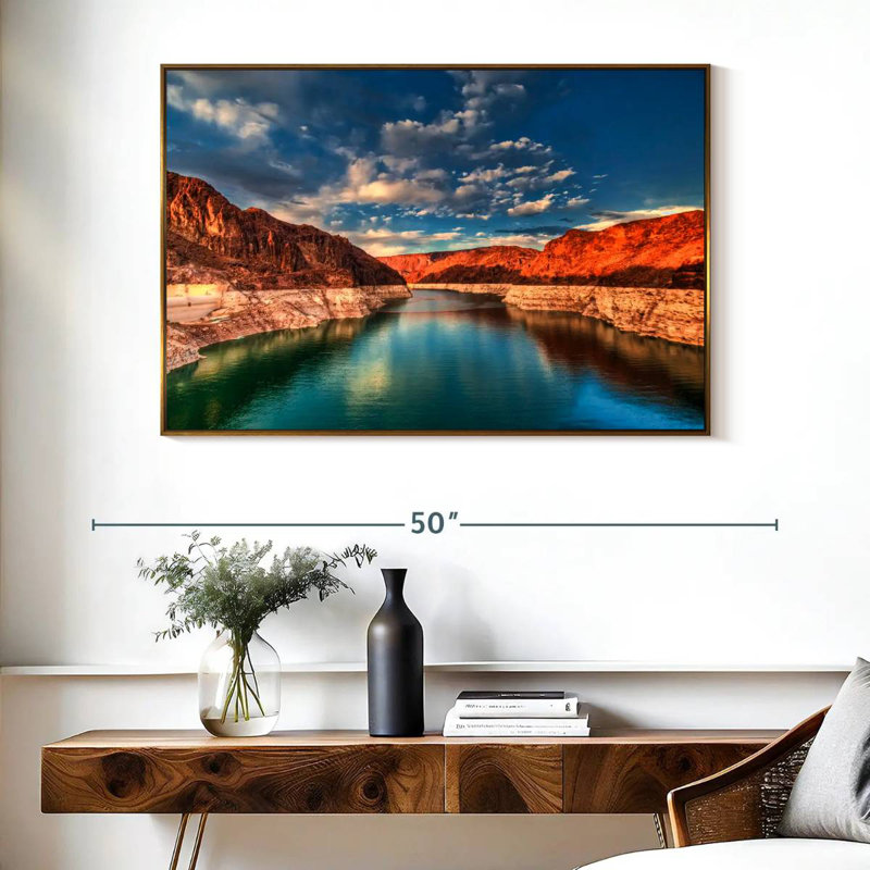 Hoover Dam, Lakeside Mountain, Cadre flottant doré, 40 po x 27 po