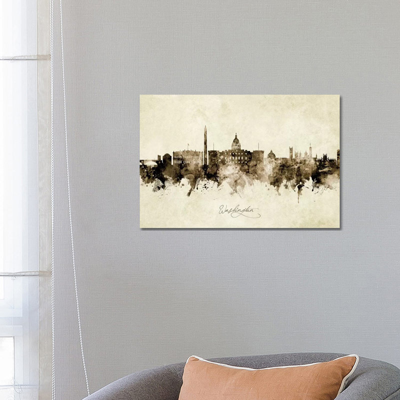 Washington DC Skyline by Michael Tompsett - Wrapped Canvas Painting, 66.04 cm H x 45.72 cm W x 3.175 cm D