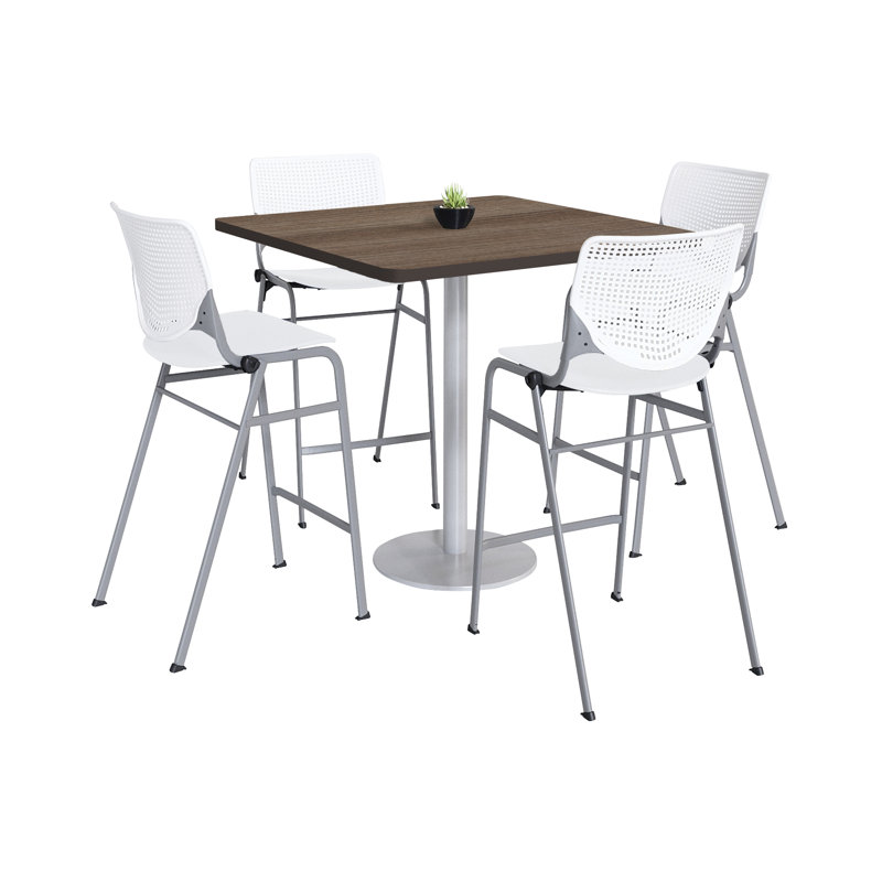 Ensemble de table de salle à manger et chaise Kool L 42 po, Blanc, H 41 po x L 42 po x l 42 po, Blanc