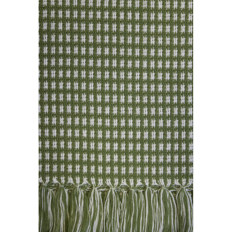 Chesnut Gingham 100% Cotton Tablecloth, 52" x 52", Sage