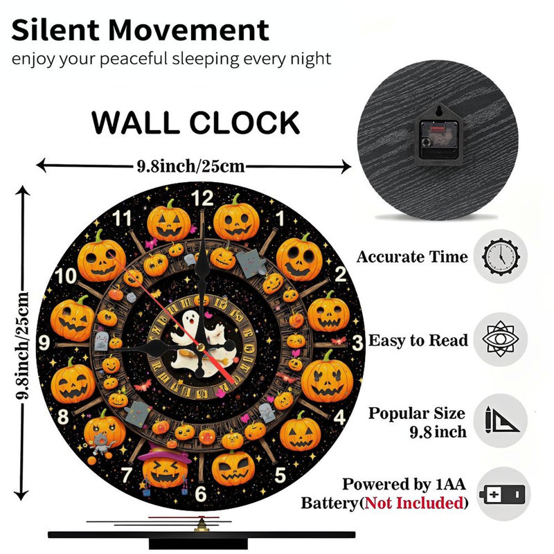 Horloge d'Halloween nuit d'Halloween