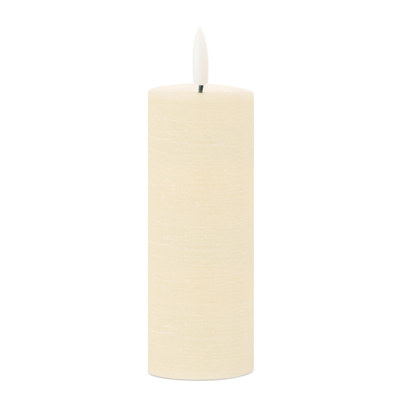Bougie pilier ivoire FIA Wick, Beige, Pilier 5 po x 2 po