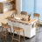 55.5" Fluted Kitchen Island with 2 Drop Leaf-454704043