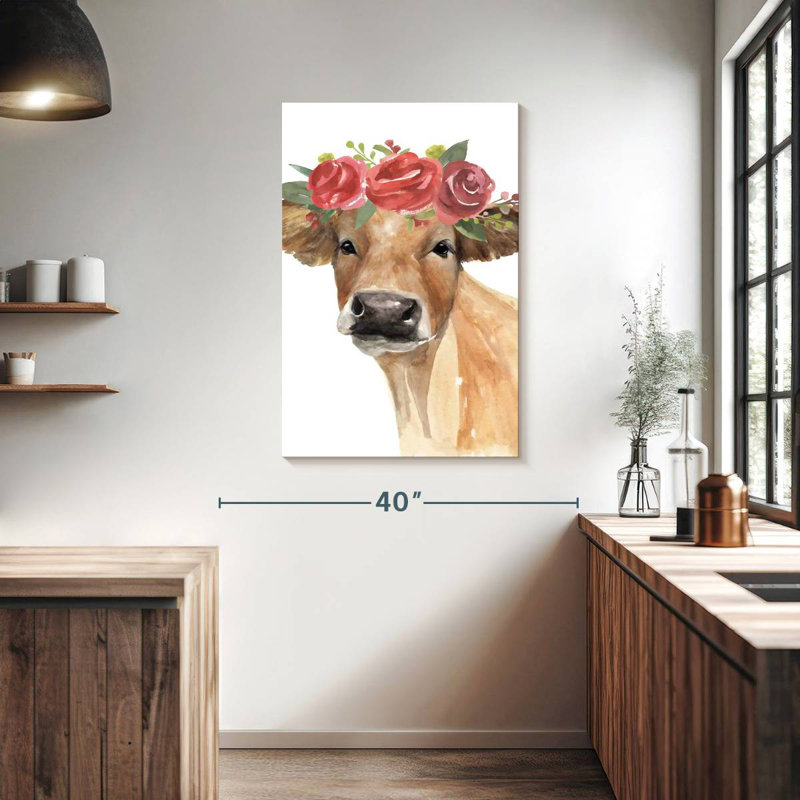 Vache en fleur Brampt II, H 39 po x l 26 po