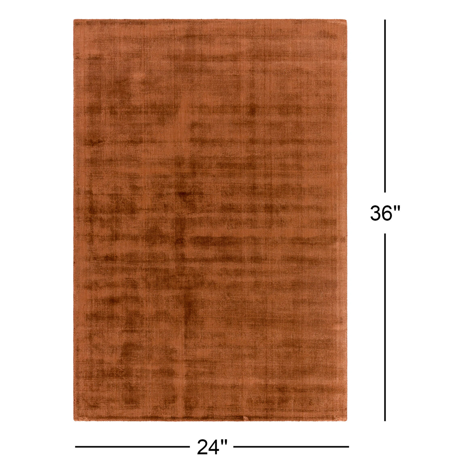 Fennel Hand Loomed Viscose Orange Rug, Rectangle 2' x 3'