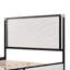 Grand lit avec tête de lit en tissu blanc Boucle-1142936231