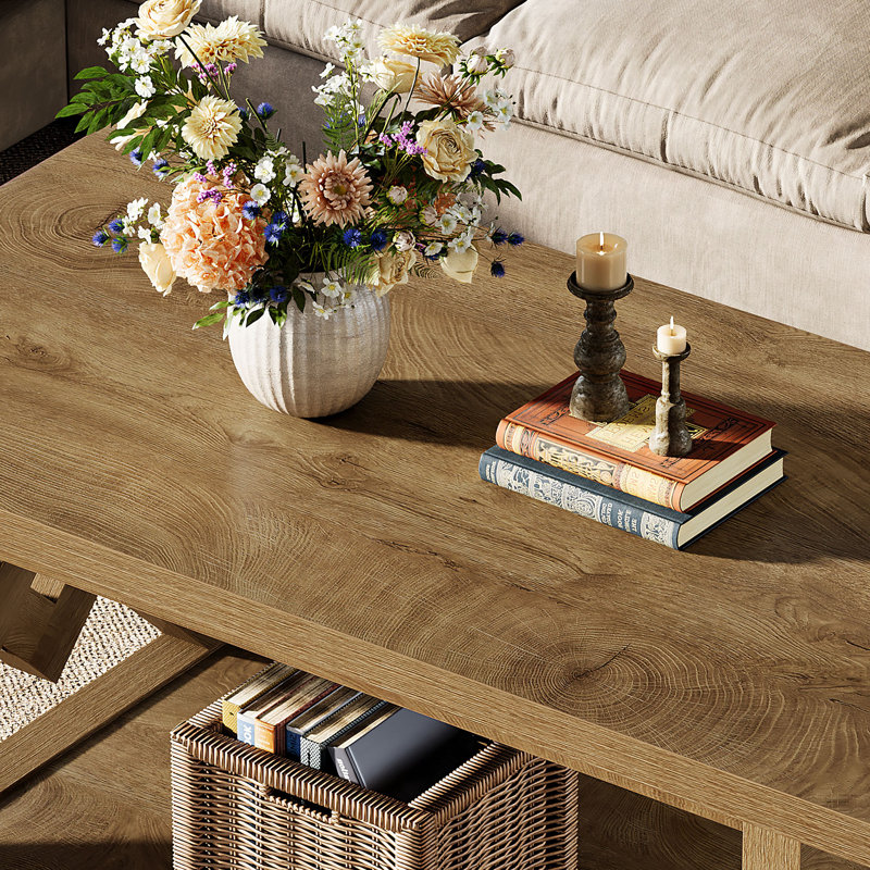 Pedestal Coffee Table with Storage