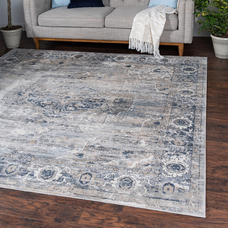 Aerilyn Ikat Indoor Rug, Square 6'