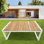 Ensemble de canapé modulaire d'extérieur en aluminium 5 pièces avec coussins et table basse-1276728762