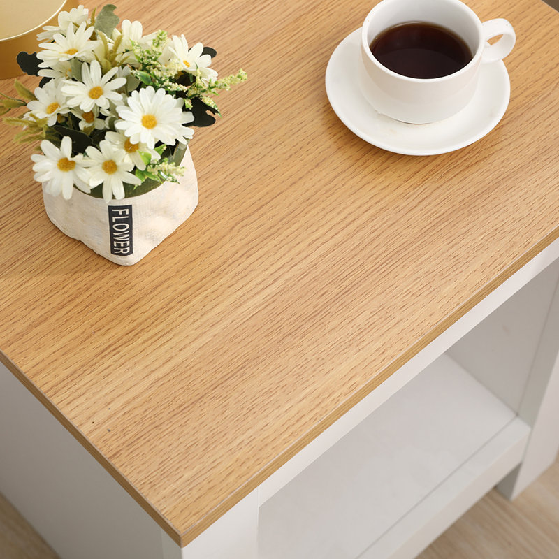 Spark Floor Shelf End Table, White