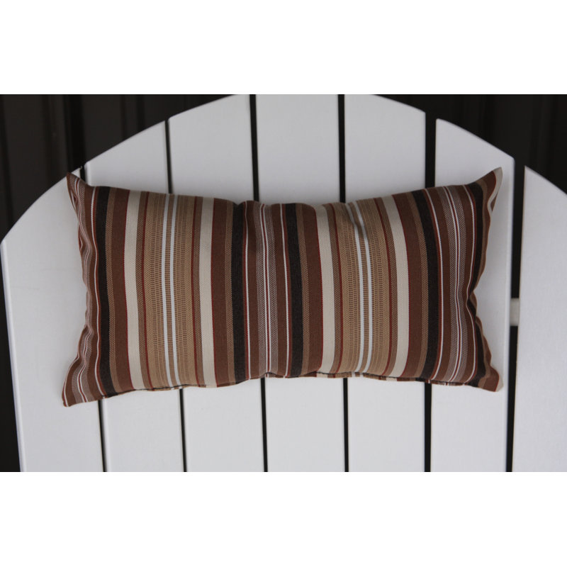 Striped Outdoor Throw Pillow, Maroon