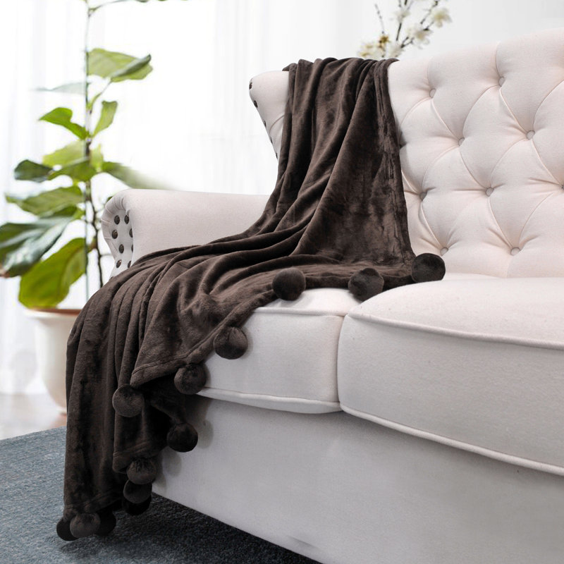 Knitted Throw Blanket, Chocolate, 127cm W x 152.4cm L