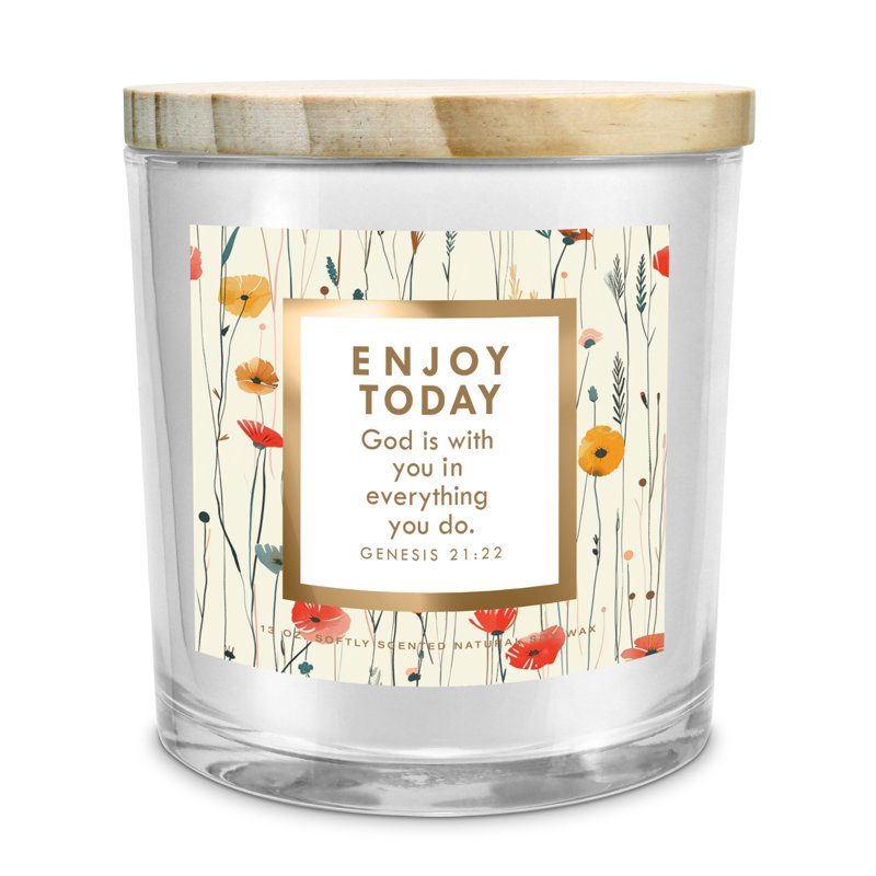 Bougie de soja «Enjoy Today God Is With You»