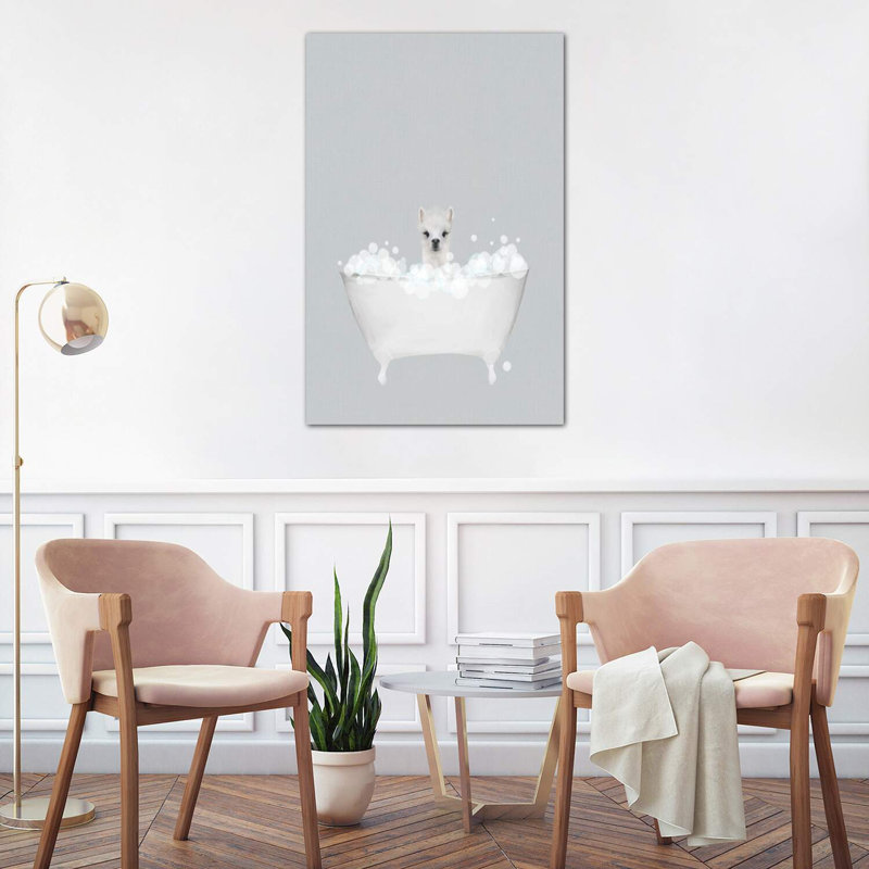 Alpaca Blue Bath by Leah Straatsma - Wrapped Canvas Print, 101.6 cm H x 66.04 cm W x 3.175 cm D