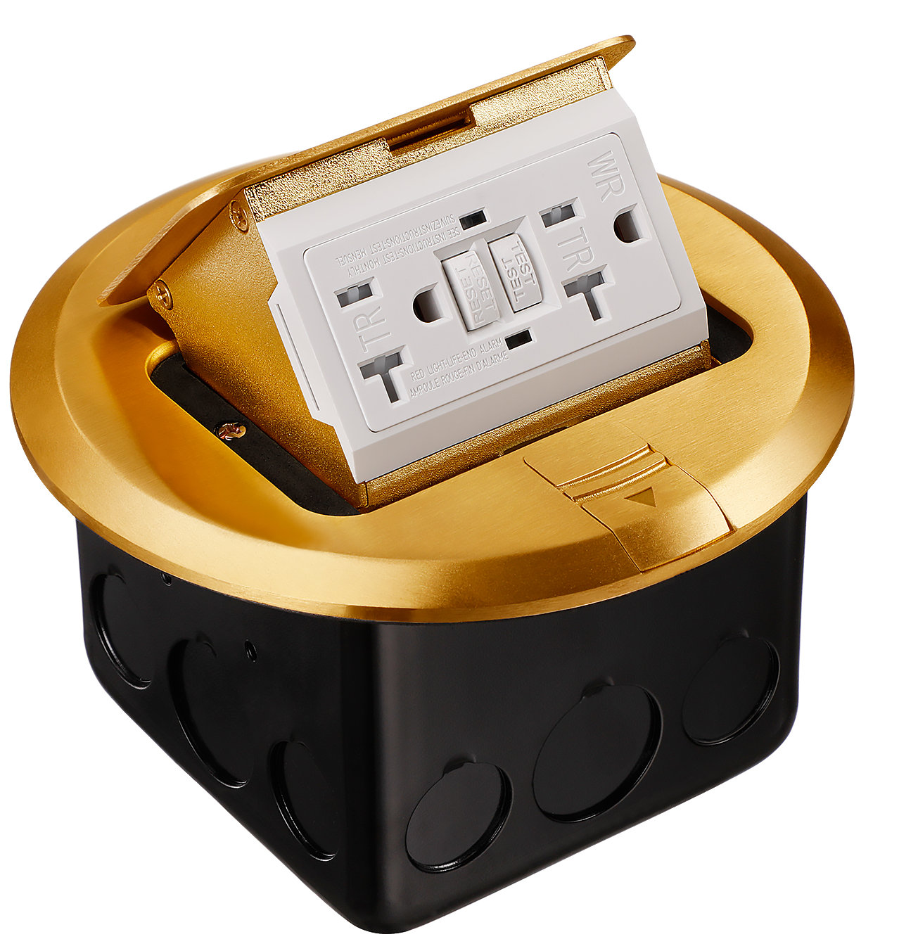 XO1FLB-GFCIBRS 20-Amp GFCI Tamper Resistant Combination Outlet, UL Listed Electrical Floor Wall Outlet Box