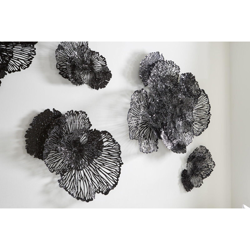 Flower Wall Décor, Black