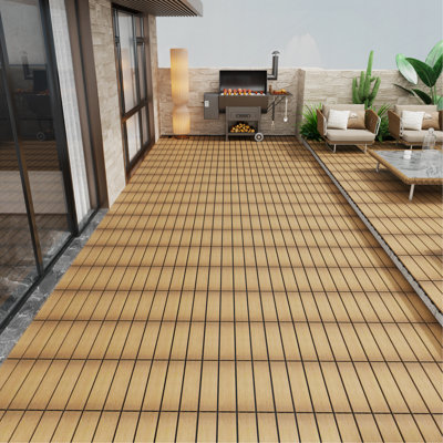 Paquet de tuiles de plancher en composite de bois et plastique 11 WPC