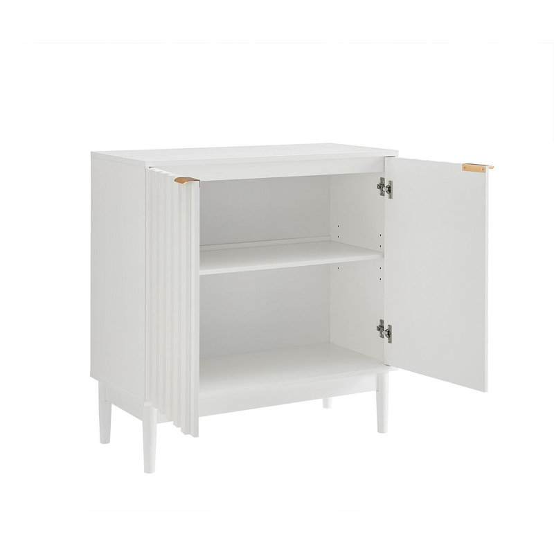 Yaco Rectangle Accent Cabinet, Gold, White